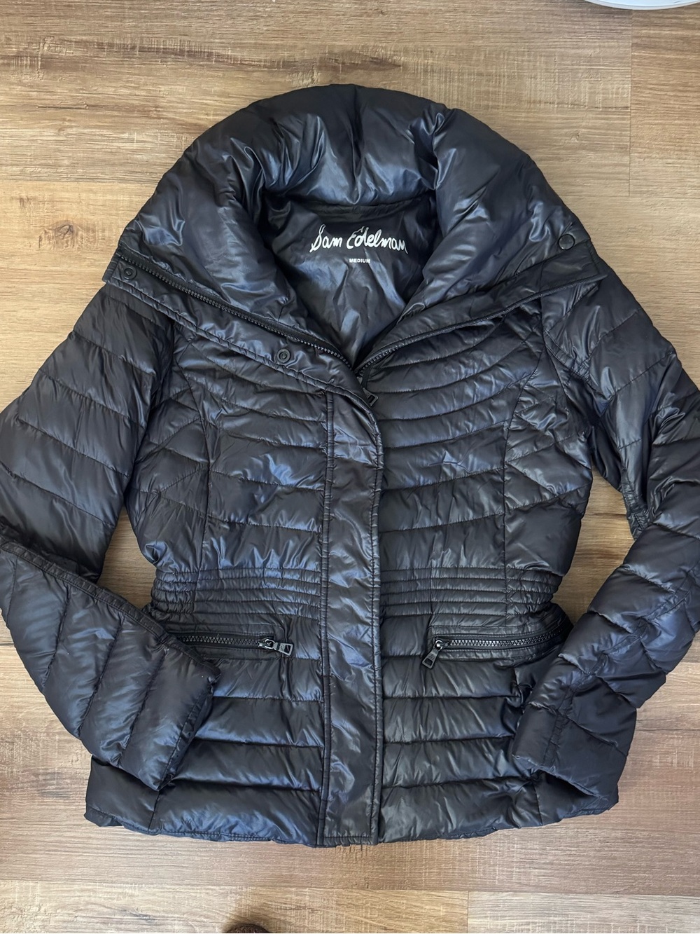 Sam Edelman Black Puffer Jacket Down Fill medium